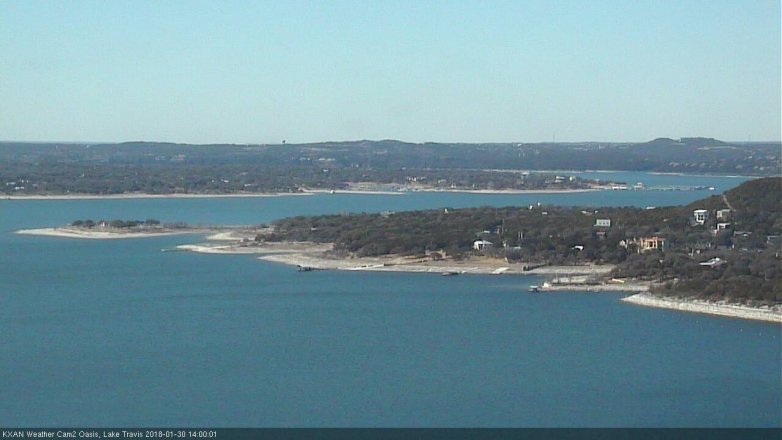 Lake Travis webcam, January 30, 2018 1:15 PM CT