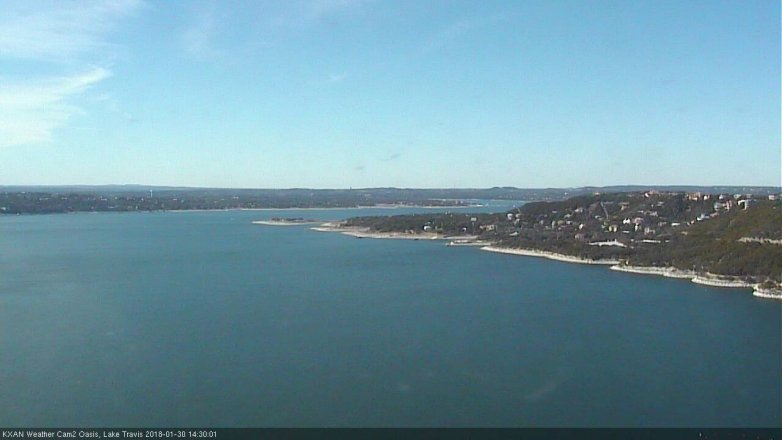 Lake Travis webcam, January 30, 2018 2:00 PM CT