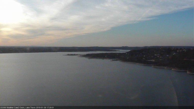 Lake Travis webcam, January 30, 2018 4:40 PM CT