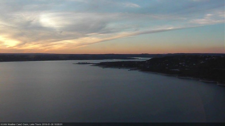 Lake Travis webcam, January 30, 2018 5:20 PM CT