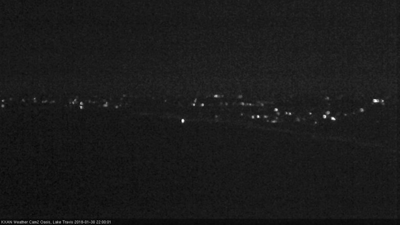 Lake Travis webcam, January 30, 2018 9:20 PM CT