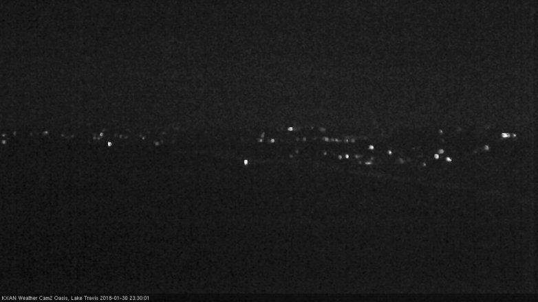 Lake Travis webcam, January 30, 2018 11:00 PM CT