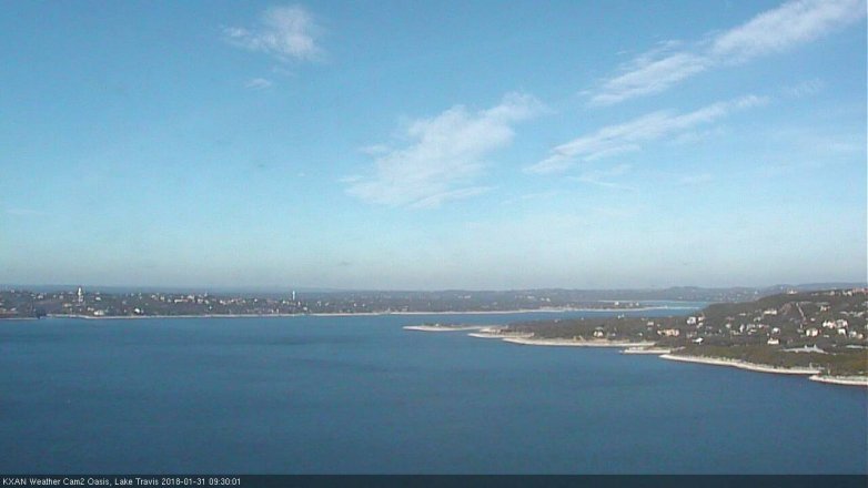 Lake Travis webcam, January 31, 2018 9:00 AM CT