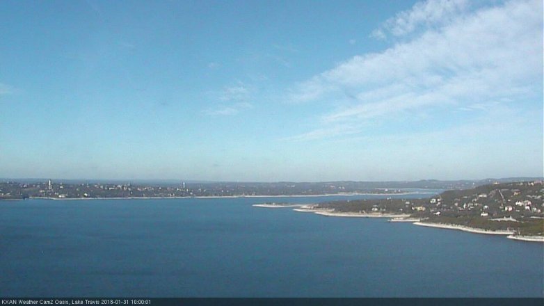Lake Travis webcam, January 31, 2018 9:25 AM CT
