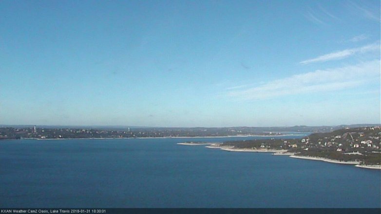 Lake Travis webcam, January 31, 2018 9:45 AM CT