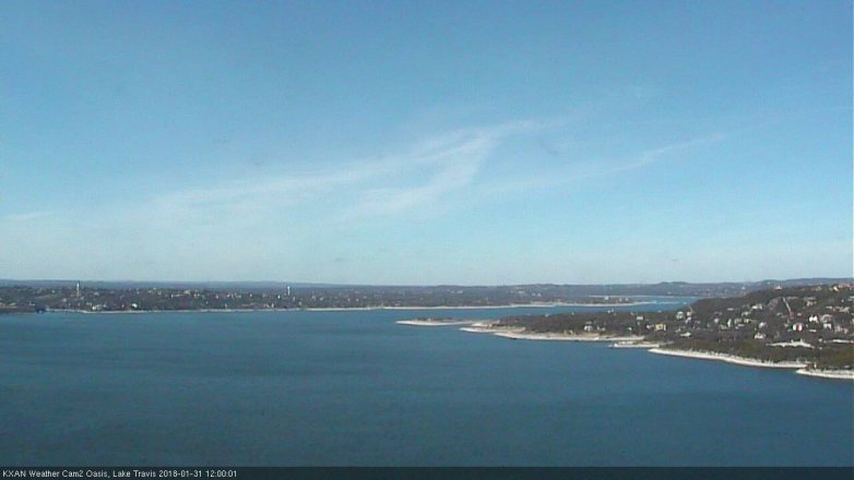 Lake Travis webcam, January 31, 2018 11:05 AM CT