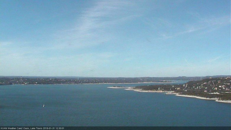 Lake Travis webcam, January 31, 2018 11:50 AM CT