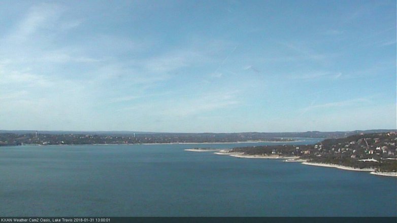 Lake Travis webcam, January 31, 2018 12:25 PM CT