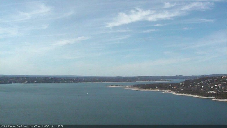 Lake Travis webcam, January 31, 2018 1:20 PM CT