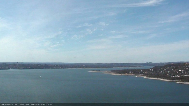 Lake Travis webcam, January 31, 2018 2:00 PM CT