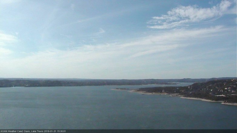 Lake Travis webcam, January 31, 2018 2:35 PM CT