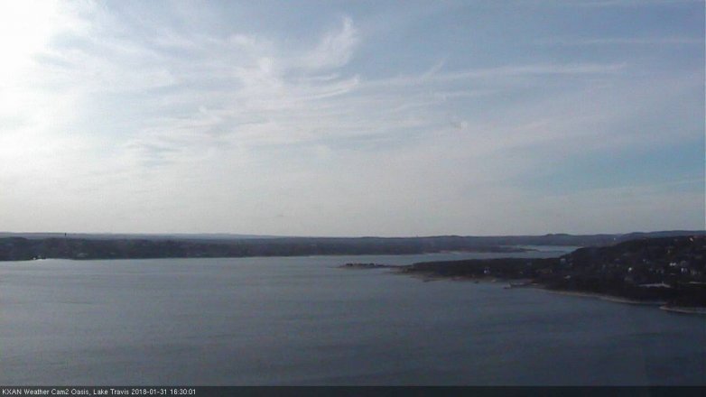 Lake Travis webcam, January 31, 2018 3:45 PM CT