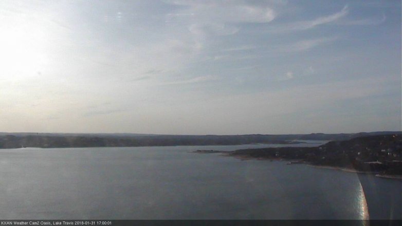 Lake Travis webcam, January 31, 2018 4:10 PM CT