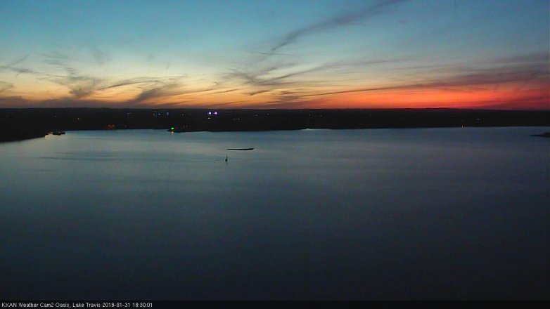 Lake Travis webcam, January 31, 2018 5:40 PM CT