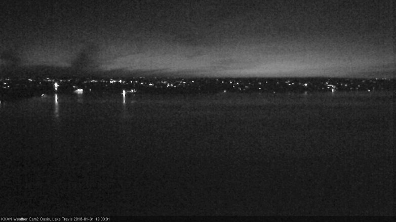 Lake Travis webcam, January 31, 2018 6:05 PM CT