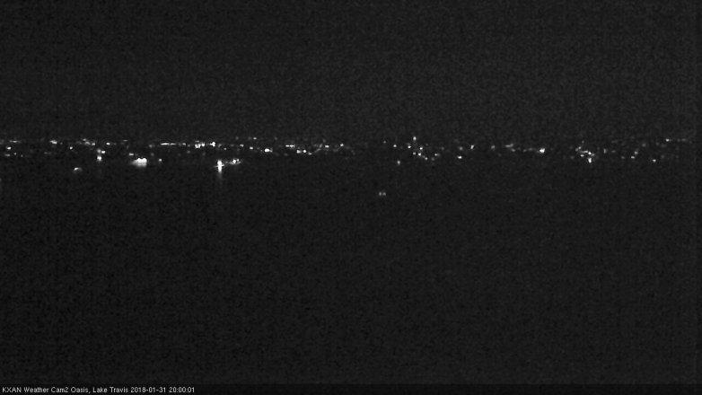 Lake Travis webcam, January 31, 2018 7:25 PM CT