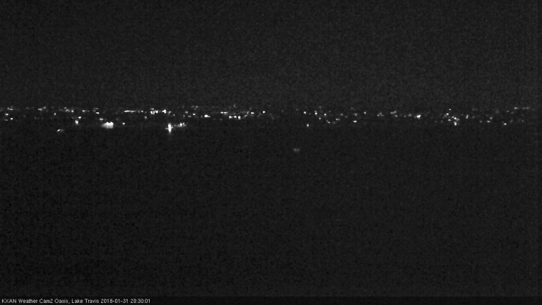 Lake Travis webcam, January 31, 2018 7:35 PM CT