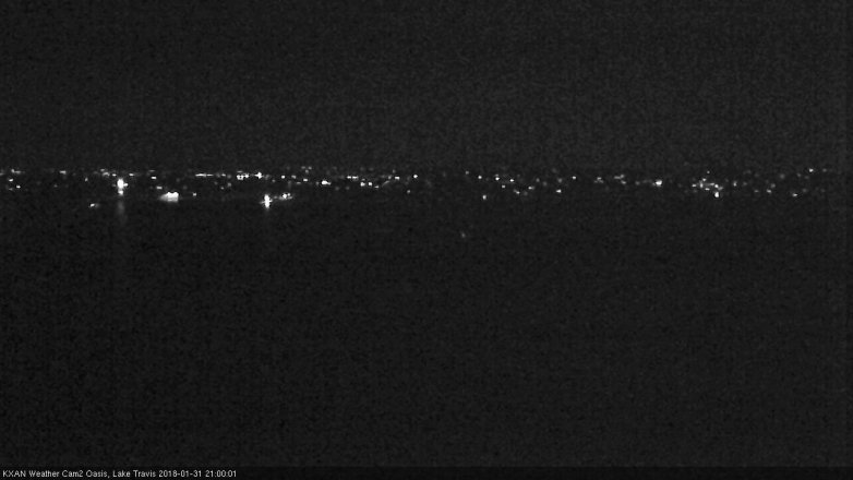 Lake Travis webcam, January 31, 2018 8:15 PM CT