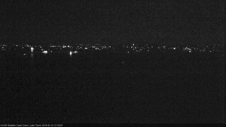 Lake Travis webcam, January 31, 2018 8:40 PM CT