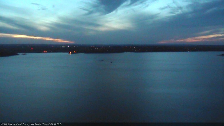 Lake Travis webcam, February 1, 2018 5:55 PM CT
