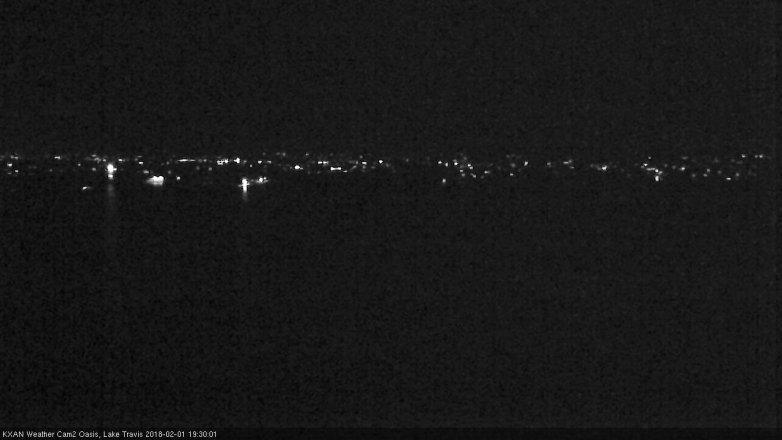 Lake Travis webcam, February 1, 2018 6:55 PM CT