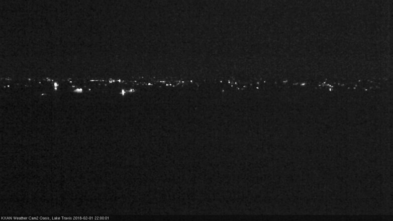 Lake Travis webcam, February 1, 2018 9:05 PM CT