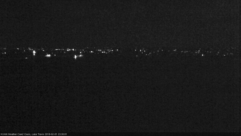 Lake Travis webcam, February 1, 2018 11:00 PM CT