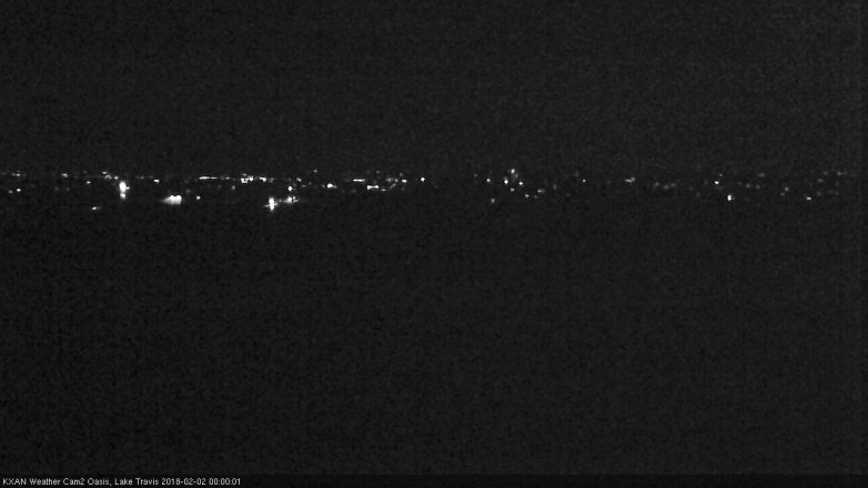 Lake Travis webcam, February 1, 2018 11:30 PM CT