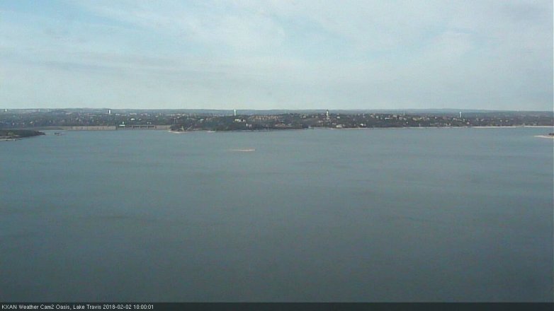 Lake Travis webcam, February 2, 2018 9:25 AM CT