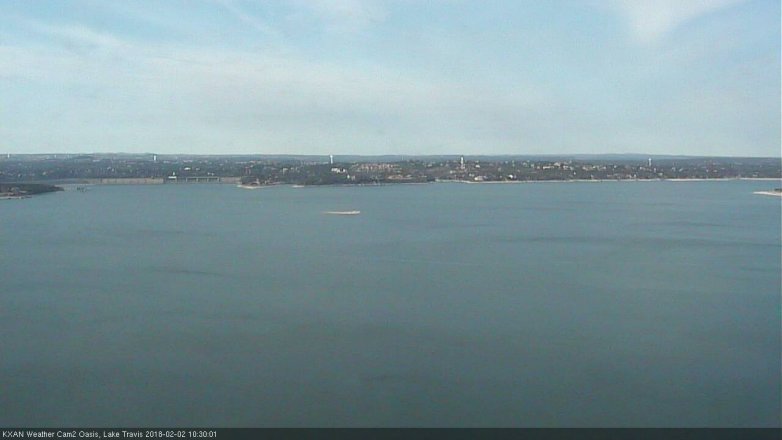 Lake Travis webcam, February 2, 2018 9:55 AM CT