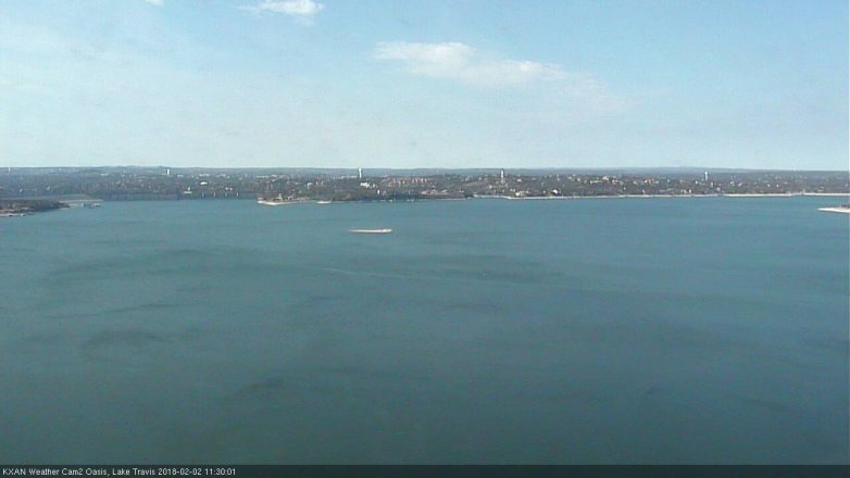 Lake Travis webcam, February 2, 2018 10:50 AM CT