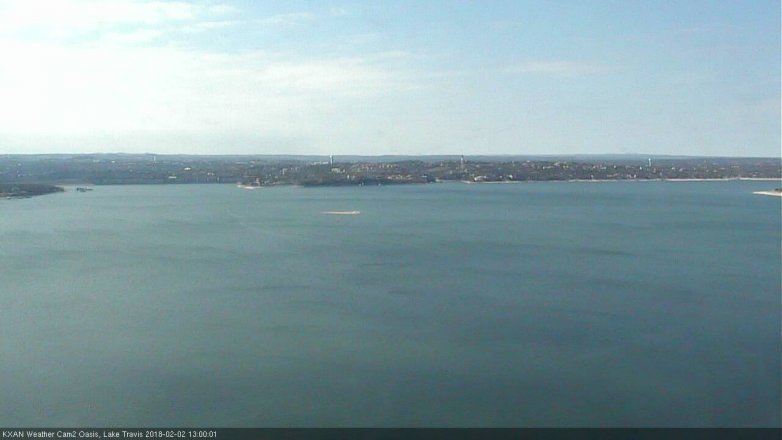 Lake Travis webcam, February 2, 2018 12:05 PM CT