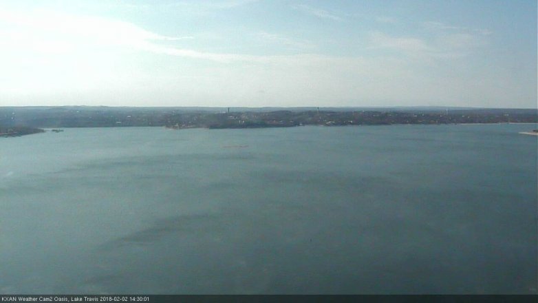 Lake Travis webcam, February 2, 2018 1:40 PM CT