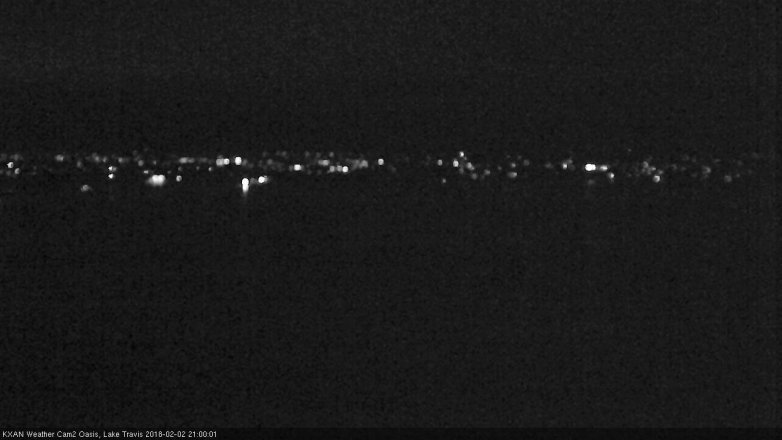 Lake Travis webcam, February 2, 2018 8:30 PM CT