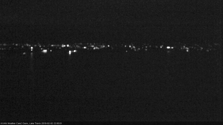 Lake Travis webcam, February 2, 2018 9:25 PM CT