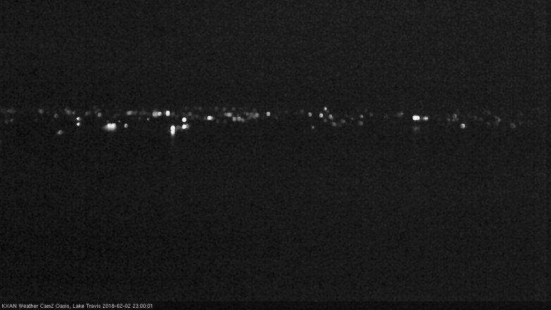 Lake Travis webcam, February 2, 2018 10:05 PM CT