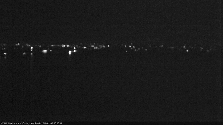 Lake Travis webcam, February 2, 2018 11:30 PM CT