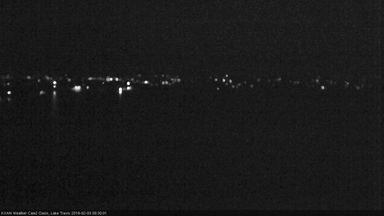 Lake Travis webcam, February 2, 2018 11:45 PM CT