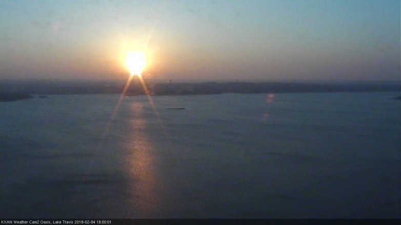 Lake Travis webcam, February 4, 2018 5:15 PM CT