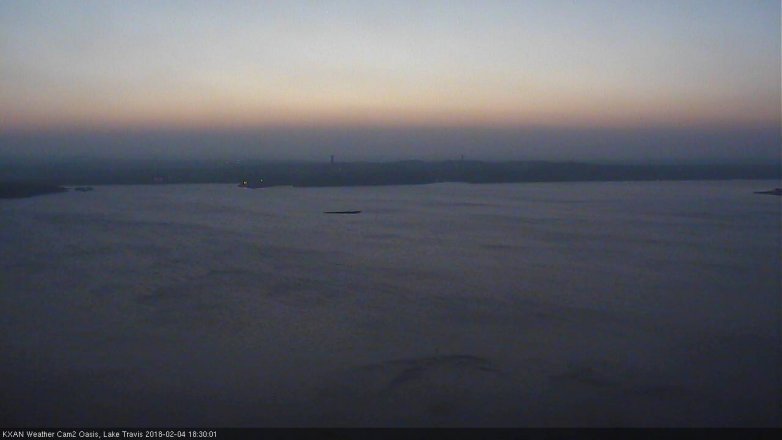 Lake Travis webcam, February 4, 2018 5:45 PM CT