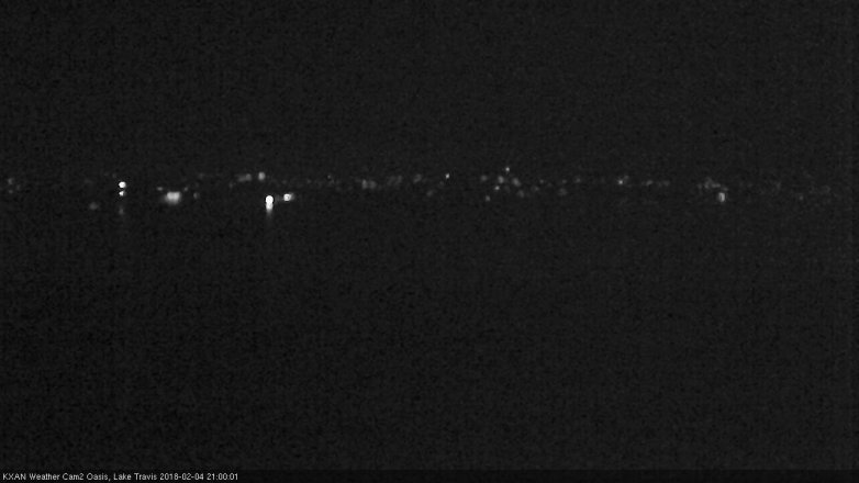 Lake Travis webcam, February 4, 2018 8:05 PM CT