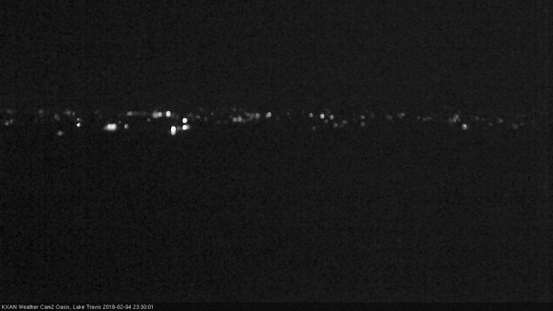 Lake Travis webcam, February 4, 2018 10:45 PM CT