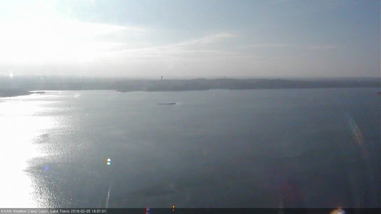 Lake Travis webcam, February 5, 2018 3:10 PM CT