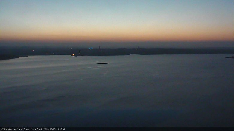 Lake Travis webcam, February 5, 2018 5:50 PM CT