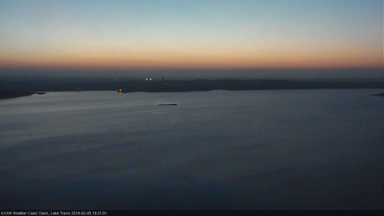 Lake Travis webcam, February 5, 2018 6:00 PM CT