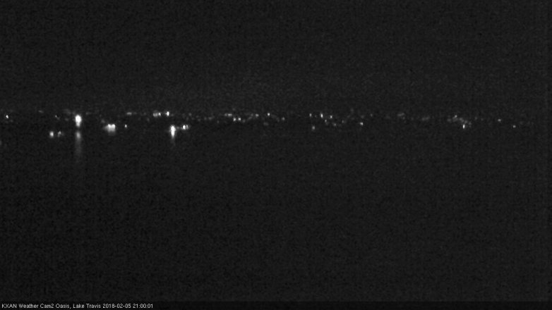 Lake Travis webcam, February 5, 2018 8:30 PM CT