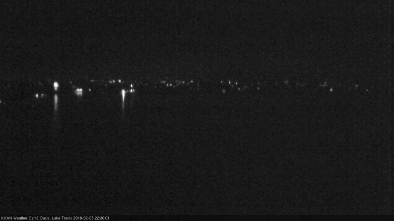 Lake Travis webcam, February 5, 2018 9:45 PM CT