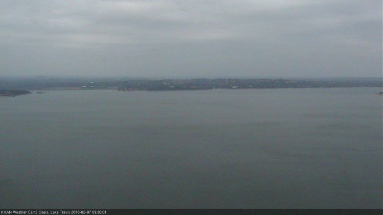 Lake Travis webcam, February 7, 2018 9:00 AM CT
