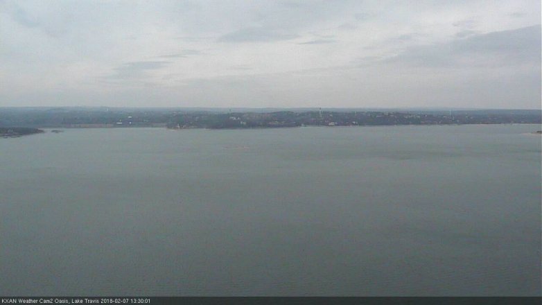 Lake Travis webcam, February 7, 2018 12:55 PM CT