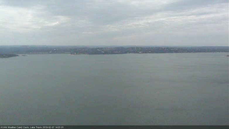 Lake Travis webcam, February 7, 2018 1:10 PM CT